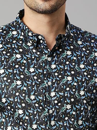 Image of Thomas Scott Men's | Printed | Full Sleeve | Slim Fit | 100% Cotton | Spread Collar | Casual Shirt