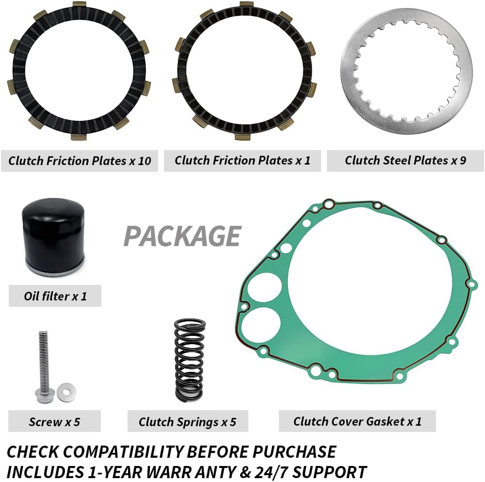 Clutch Kit Compatible with Suzuki GSXR750 GSX-R750 2000 2001 2002 2003 OEM #21441-31E50 21441-31E30