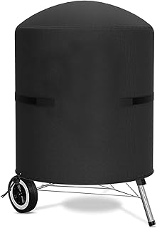 ATopoler Rond Housse de Barbecue 210D Tissu Oxford Housse Bâche de Protection Couverture de Barbecue avec Sac de Rangement pour Barbecue Extérieur (77 x 90cm)