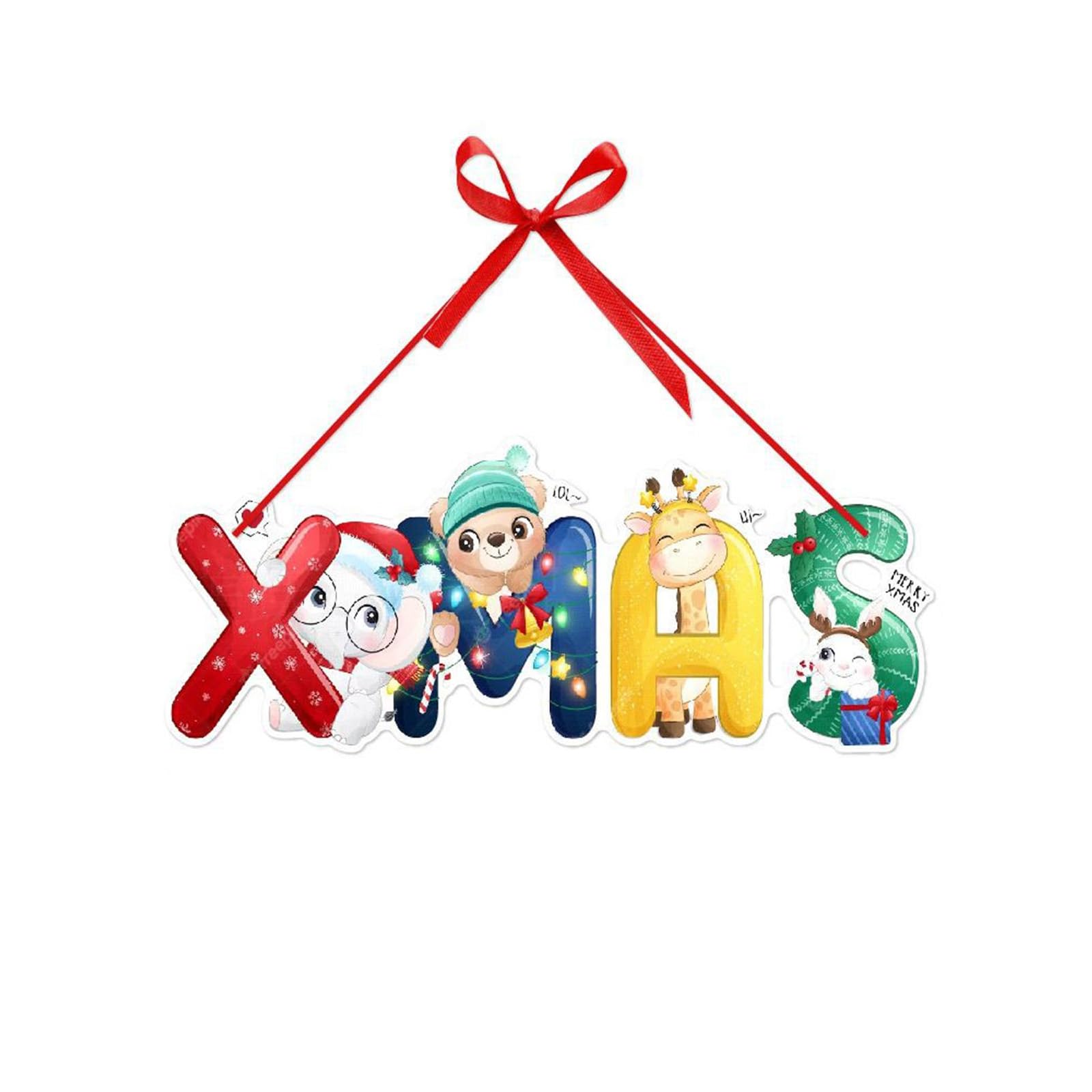 XUZHID Christmas Themed Door Hanger with Lanyard Paper Hanging Pendant for Indoor and Outdoor Festival Home Decoration