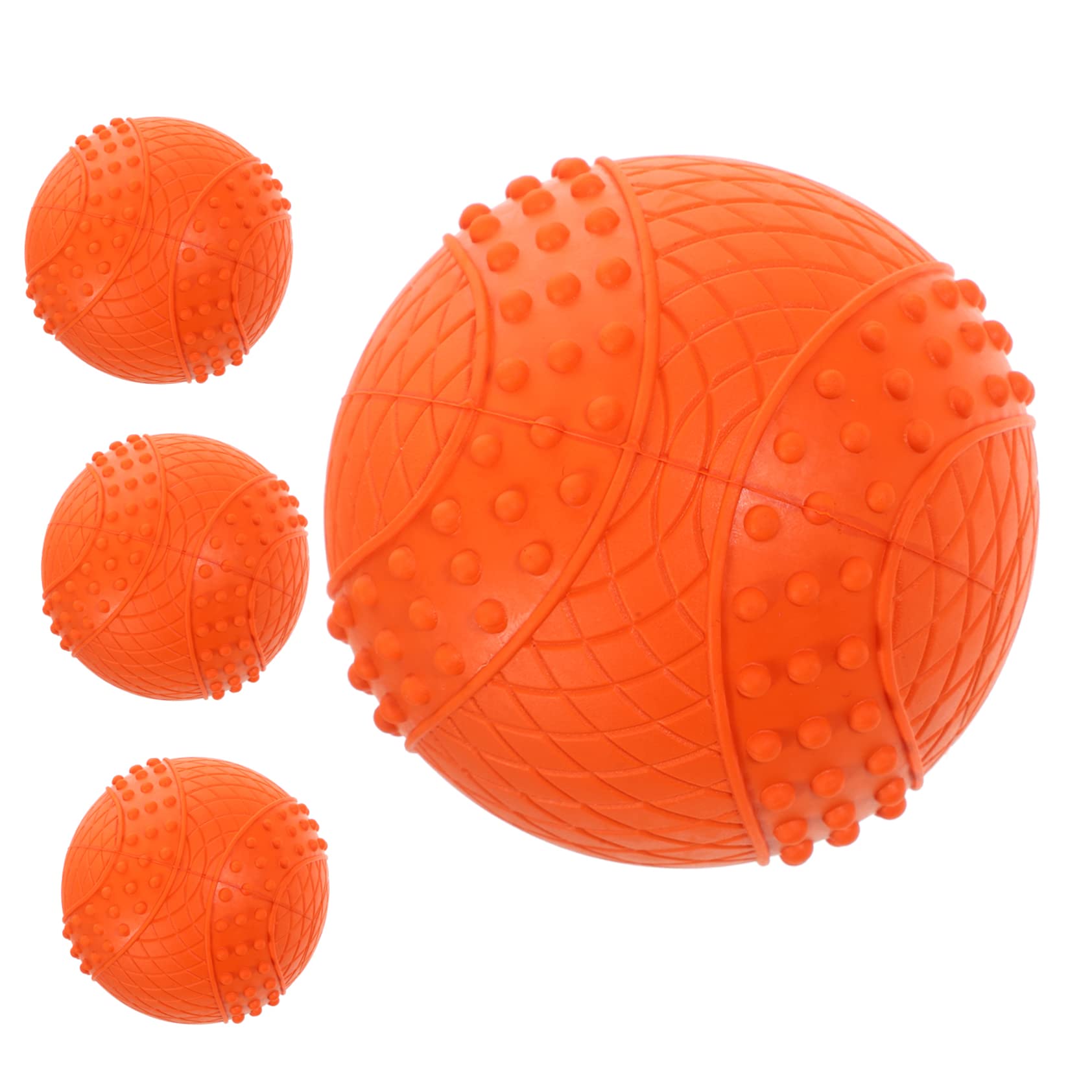 Jouets caoutchouc pour chiots résistants : lot de 4 balles rebondissantes