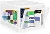 Medicine Lock Box with Code, 12.6L Large Lockable Storage Box for Medication, Snacks, Phone, and Electronics - BPA-Free, Clear Design with Charger Holes for Home, Office, Dorm, and Fridge