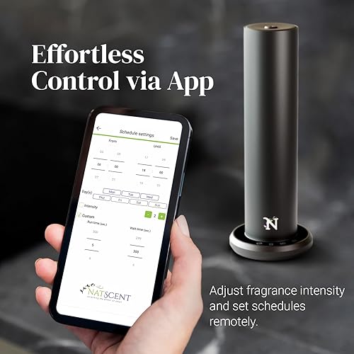 Miniatura 7 de Natscent Difusor de aceite esencial Dynamo Plug & Play Bluetooth mejorado para habitaciones grandes, horarios personalizados, difusor inteligente