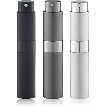 Lulupack Travel Perfume Bottle Refillable - 10ml Cologne Spray Atomizer Mini - Small Travel Size Empty Sprayer for Refill Sample Container - Portable Fragrance Decant Dispenser for Women Men 3PCS Grey