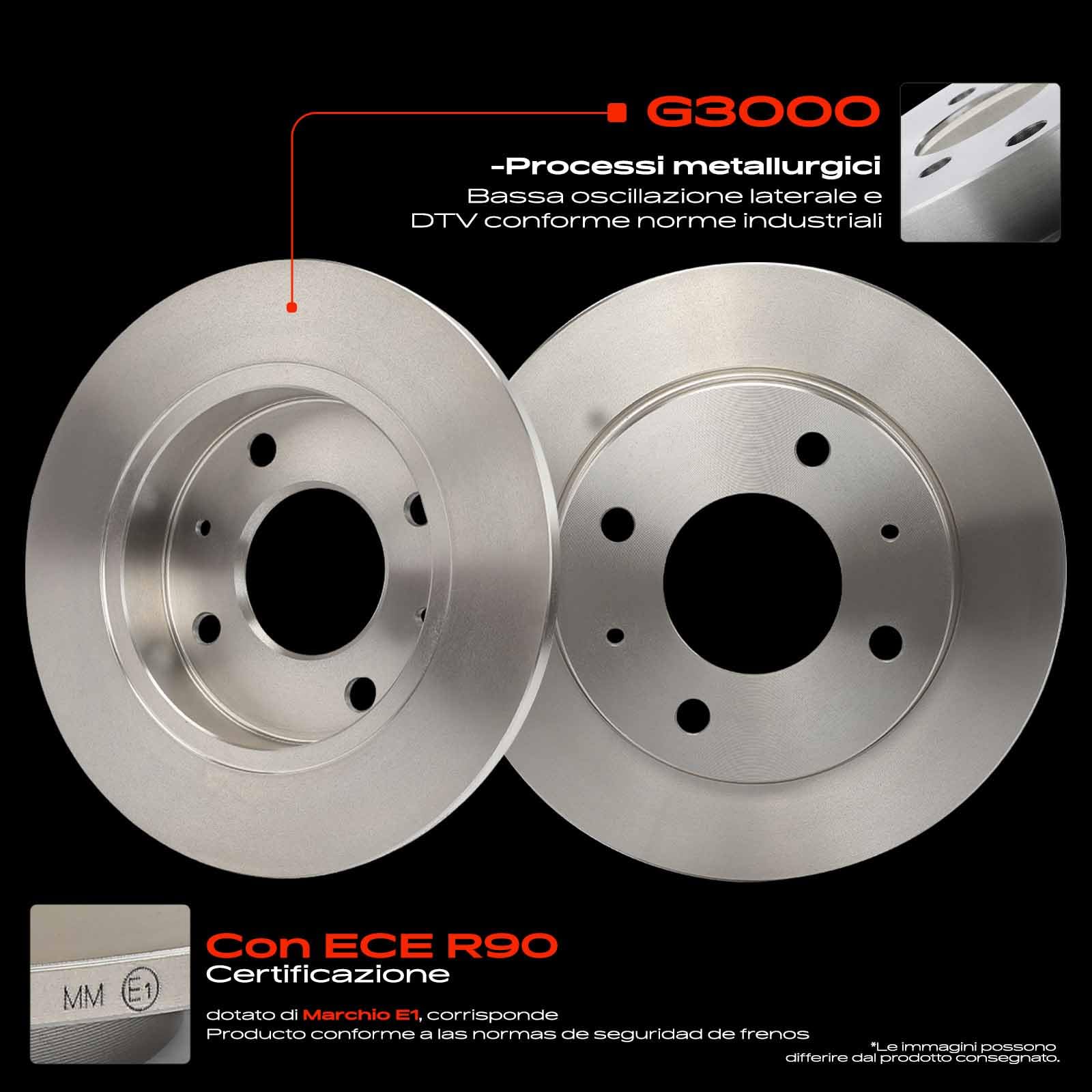 Frankberg Set freni incl. 2x Dischi Freno + 4x Pastiglie dei Freni Posteriore Compatibile con Colt VI Z2A Z3A Forfour 454 Replace# 4544201020,4605A076
