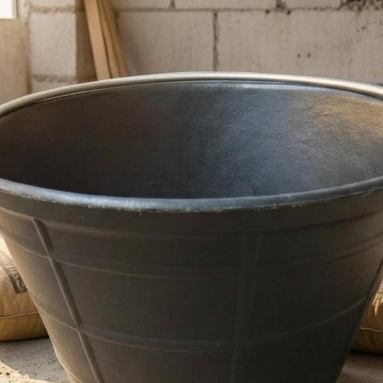 Qianly Secchio in Gomma Uso Cantiere Secchio con Manico Metallico Ampia Capacità Contenitore Industriale per Fattoria, Giardino