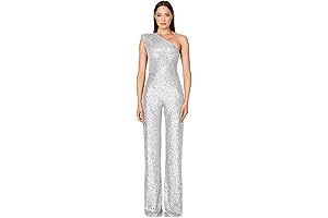 Women's Sparkly Silver Overalls: Stand Out in Glamorous Style