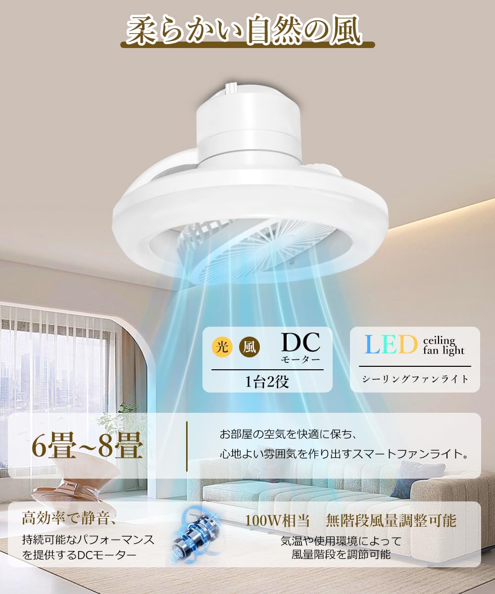 Amazon.co.jp : 【2025最新モデル】LEDシーリングファンライト 薄型