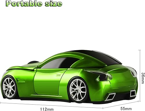Miniatura 6 de Ratón USB inalámbrico con forma de coche deportivo de 2.4 GHz, ratón óptico portátil de 1600 DPI para computadora portátil, oficina, hogar