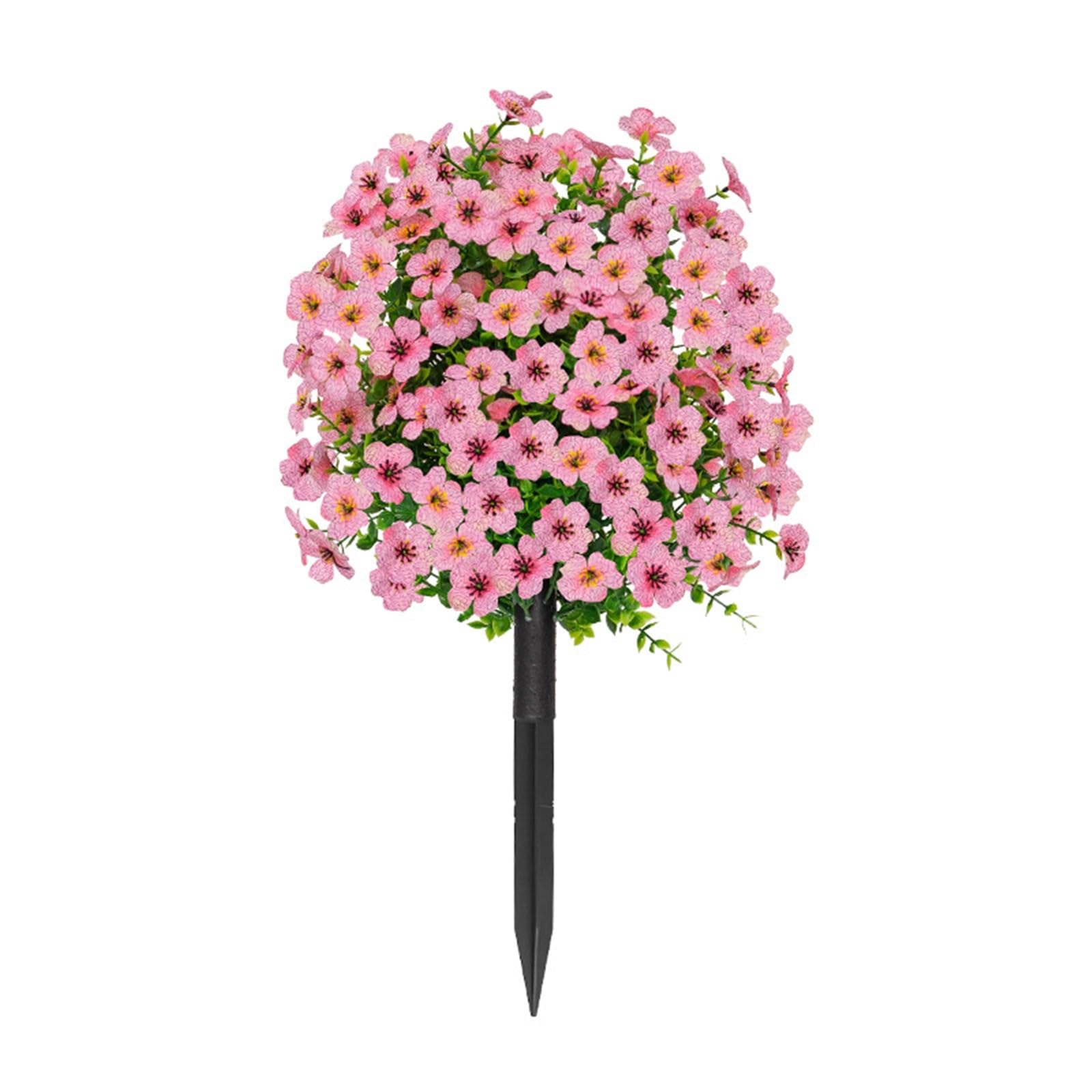 Wbcdxcbb Orange Groundinsert Violet Field Arrangement Courtyard Garden Home Decoration Simulation Green Plant Bouquet 1Pcs(Orange Groundinsert)