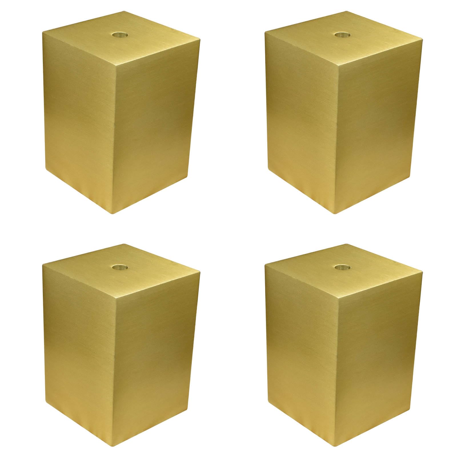 den - Elevadores de patas de piel de aleación de aluminio para cama y sofá, soporte pesado para mesas, sofás y sillas, 4 piezas (5 x 5 x 5 cm), eleva tu espacio