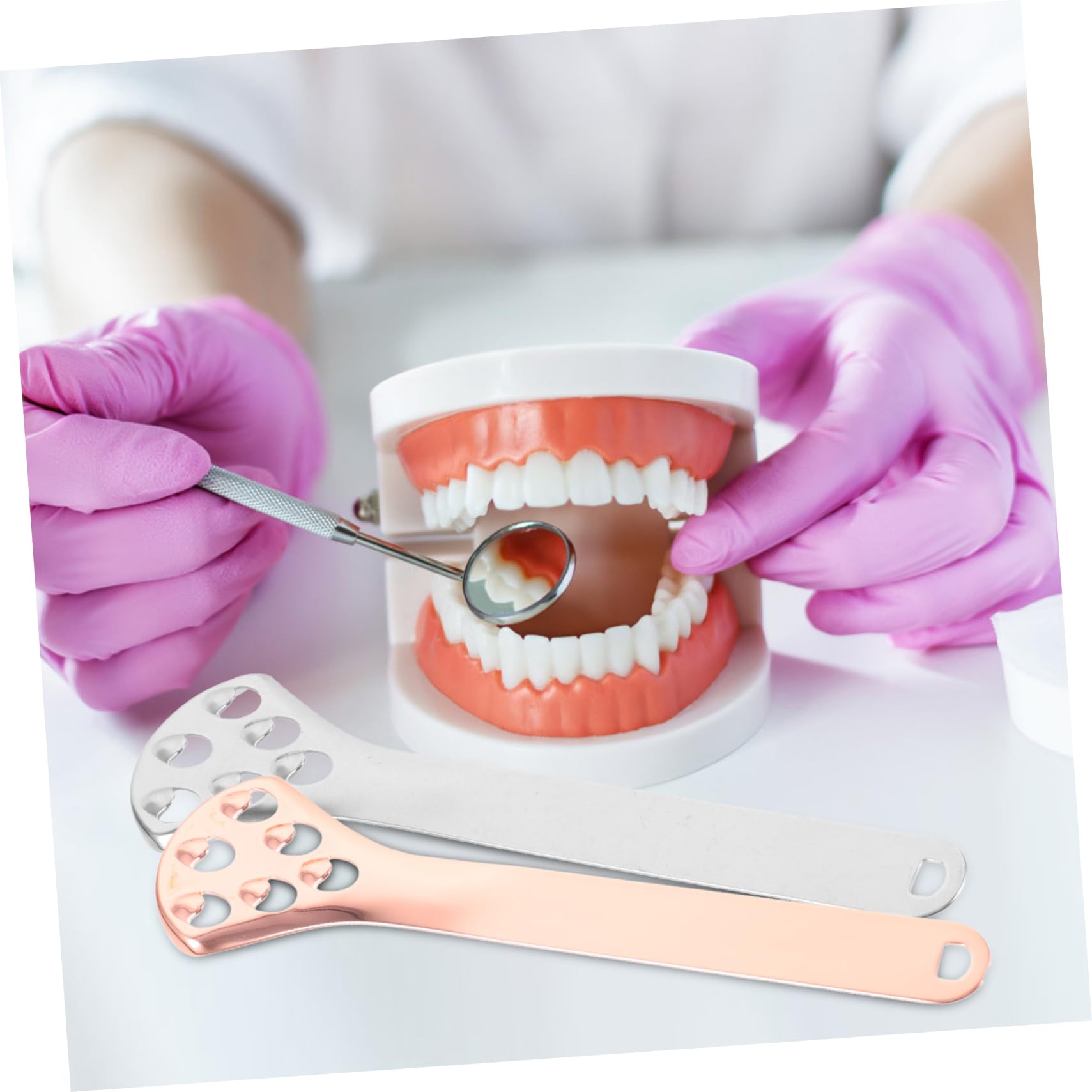 minkissy 10 Pezzi raschietto per lingua fornitura di denti pulisci lingua per adulti tongue scraper raschietto lingua spatola in silicone raschietto per l'igiene orale pulito detergente