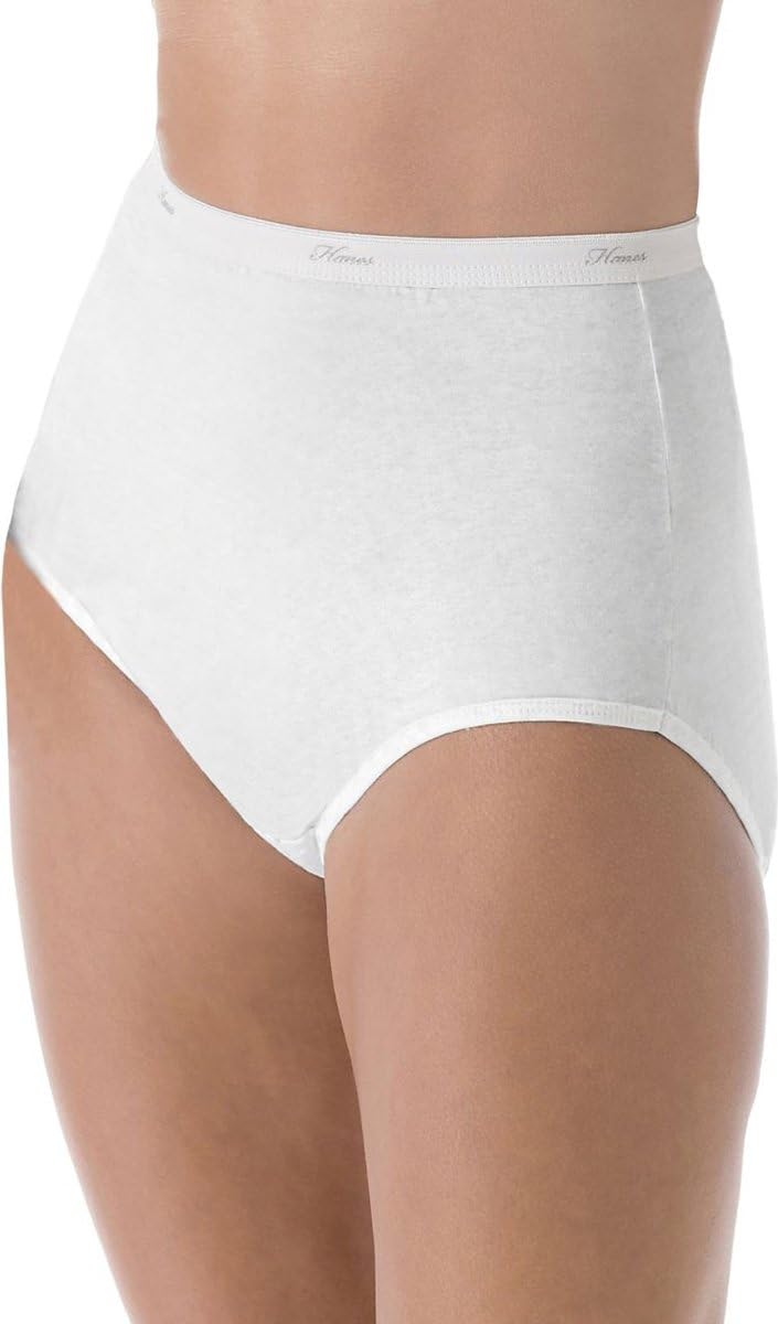 Hanes Women's Cotton Briefs 6 Pack - White, Size 6