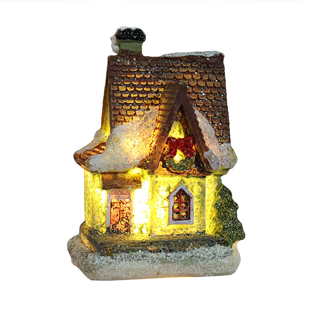 Gmuret G Muret Christmas Town Winter Village With Led Lightin, Christmas Decorations Resin Christmas Village