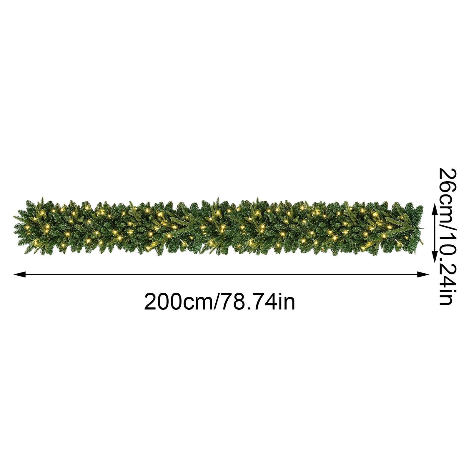 Ghirlanda Natalizia Preilluminata 200cm Pino Artificiale Realistico Con LED