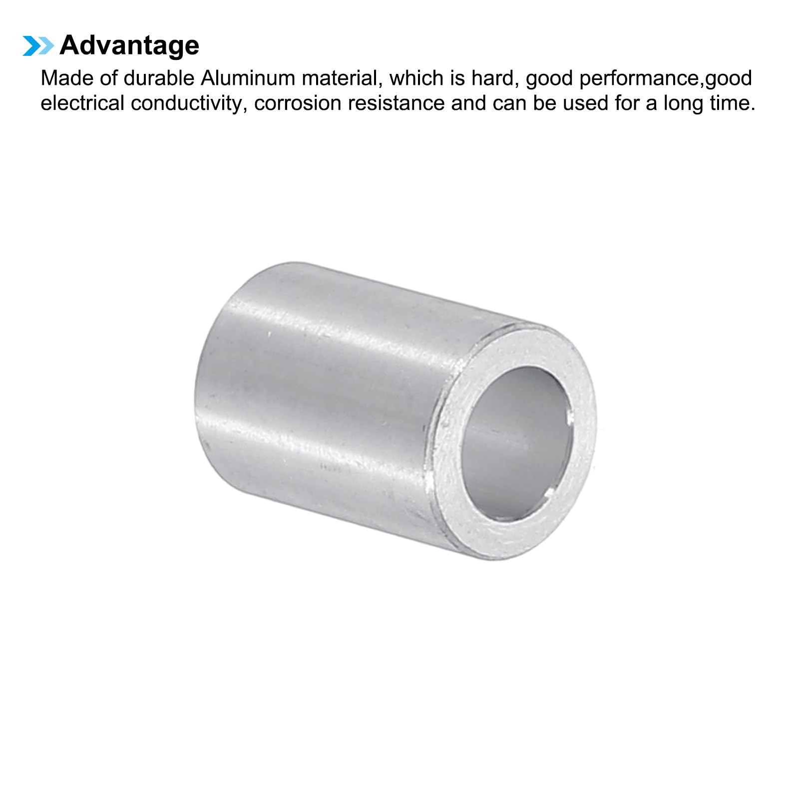 PATIKIL M6 Aluminum Spacers, 6pcs 1/4" x 3/8" Round Metal Spacers for 1/4 or M6 Screw Bolts - Image 4