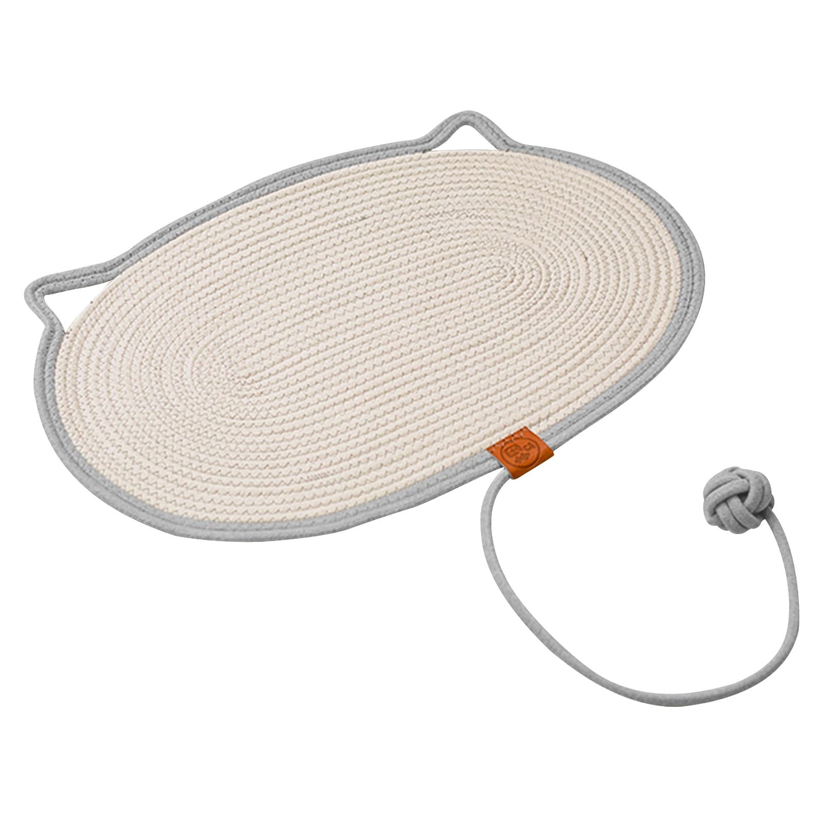 Carpette anti-dérapante pour chat en coton lin et matériaux naturels