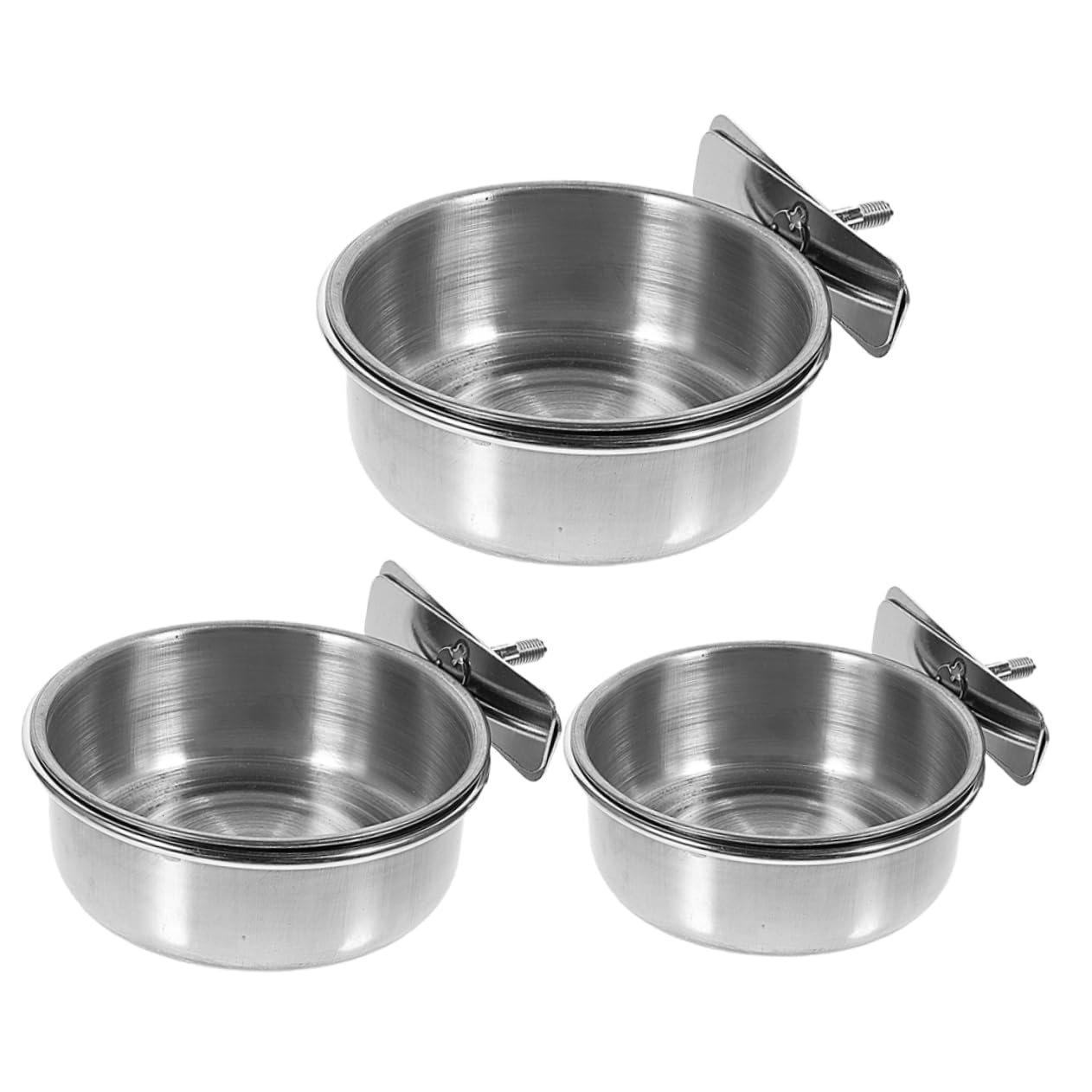 Ciotole per Uccelli in Acciaio Inox, 3 Pezzi, Contenitore Cibo e Acqua, Appendibili, per Canarini e Piccioni