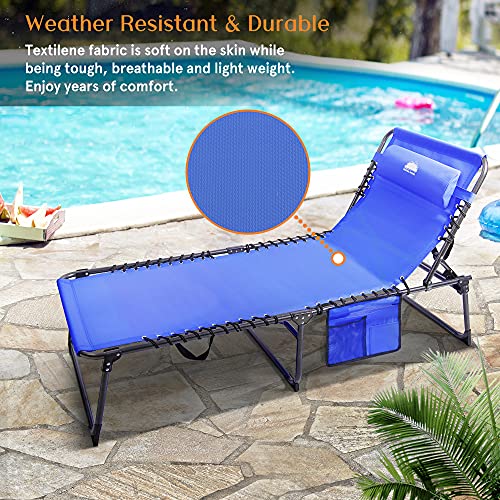 Coastrail Outdoor Folding Chaise Lounge Chair 4 Position Foldable Patio