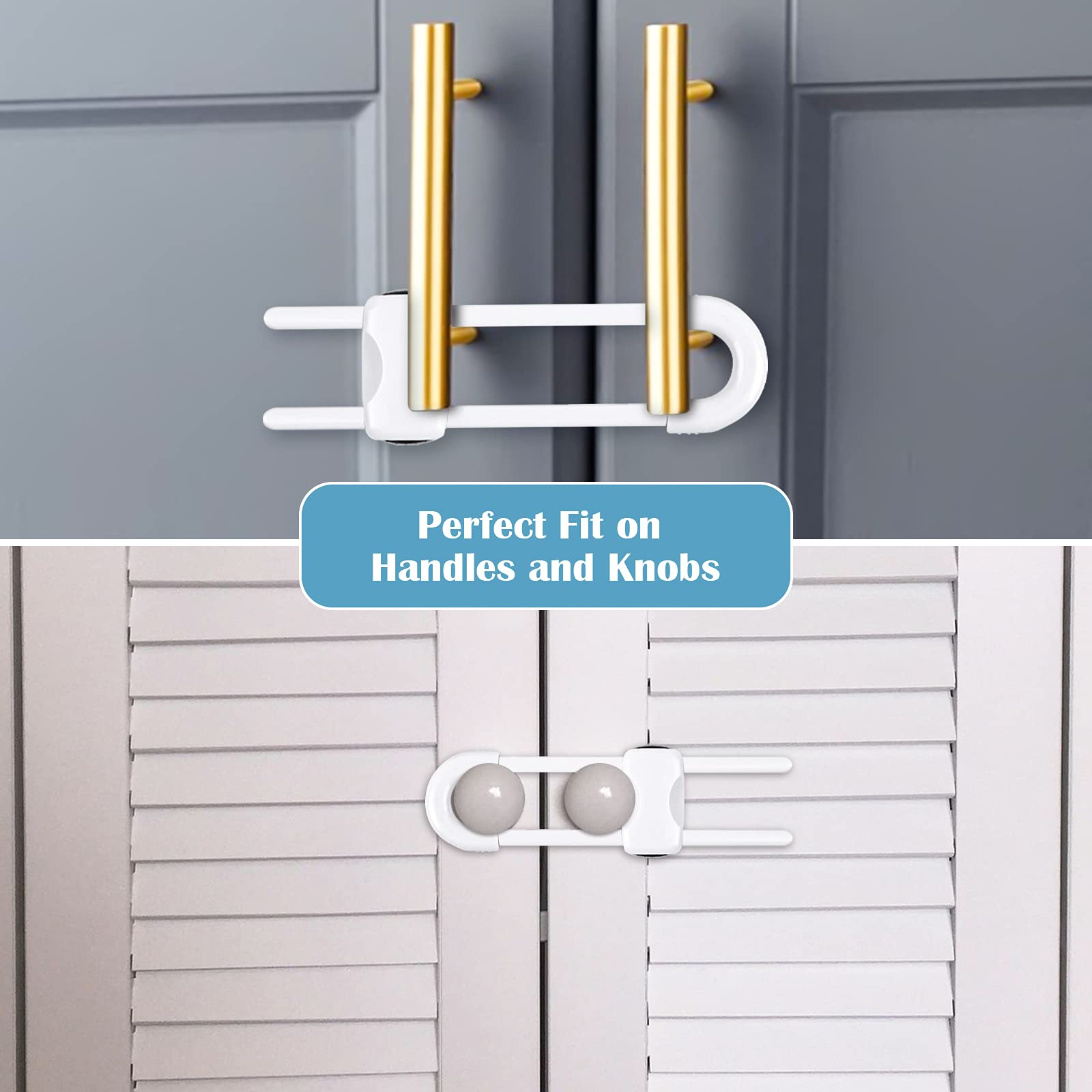 Sliding Cabinet Locks, U-Shaped Child Safety Locks, Multifunctional Cabinet For