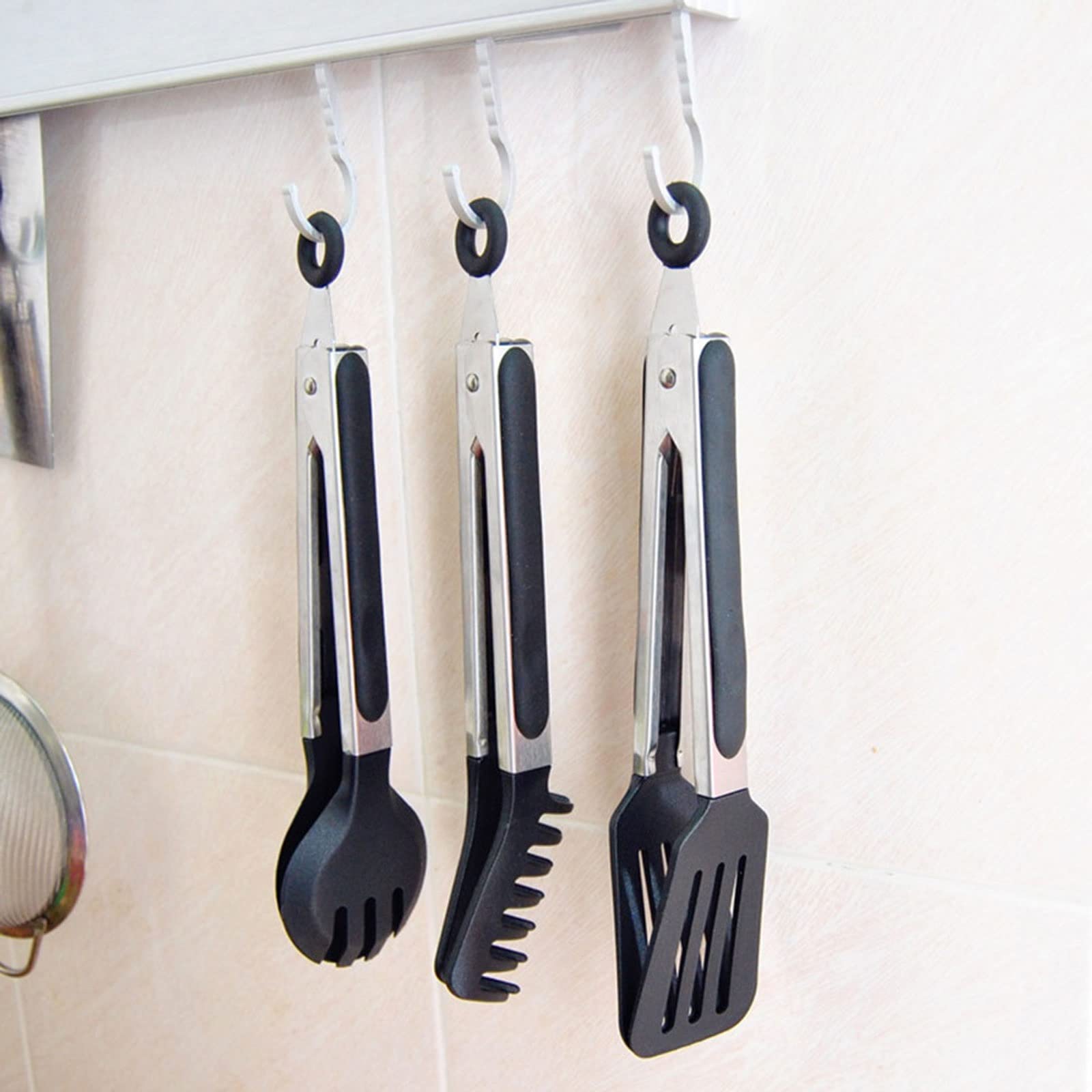 Pinza da Cucina 1pc Antiscivolo con Blocco dei Denti Resistenza alle Alte Temperature Clip per tagliatelle da Cucina Pinza per servire Cibo(C)