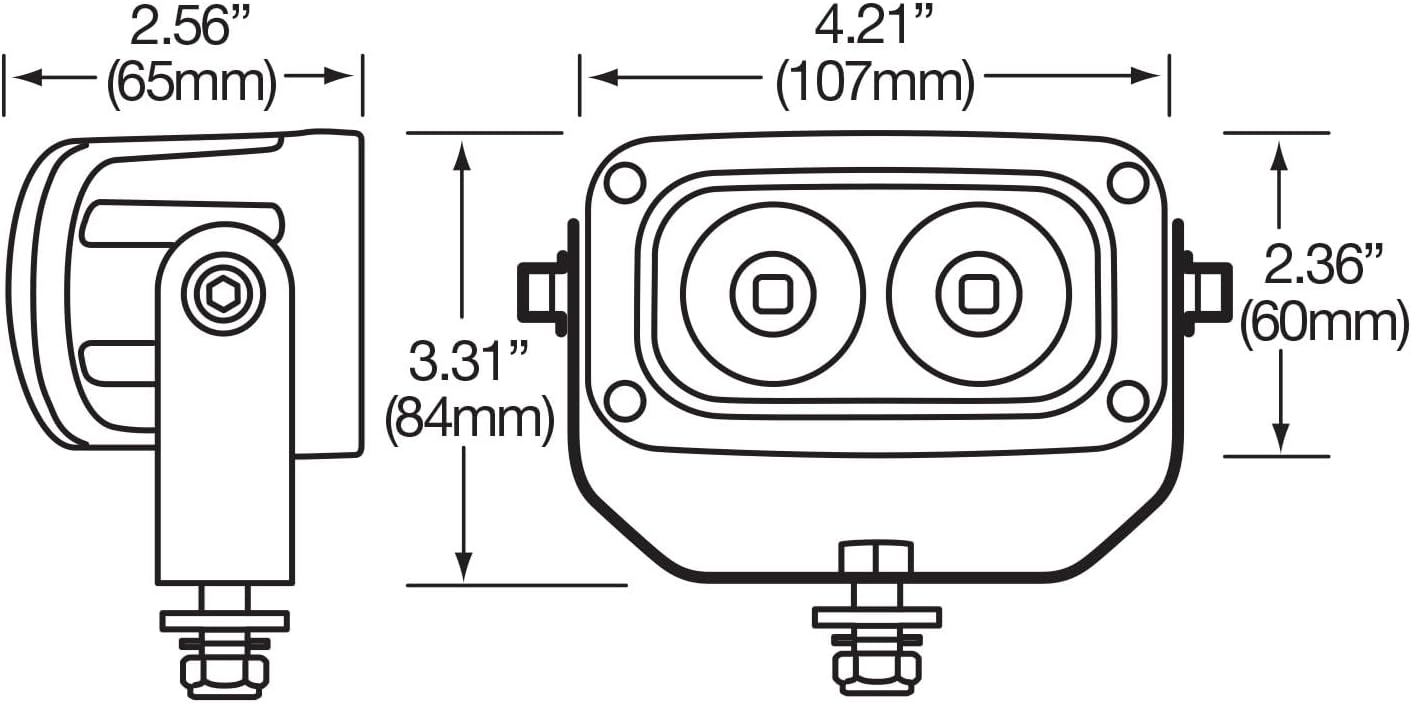 Ultima UT-72364-2 LED Work Lamp, General Lighting and On the Go Portable Work Light, Flood Beam, 1800 Lumens, Black, Rectangular