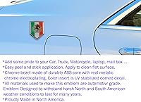 Vista 3 de Calcomanía 3D cromada con la bandera de México, emblema mexicano, forma de escudo de Car Chrome Decals