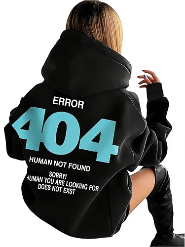 Womens Oversized Graphic Hoodies Pullover Casual Long Sleeve Drawstring Sweatshirt