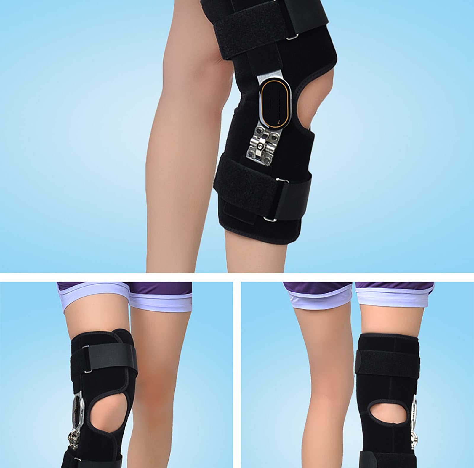 Tutore di Supporto per Ginocchio con Cerniere Doppie, Tutore per Il Fissaggio del Ginocchio, Ortesi per Ginocchio Varo E Valgo, Tutore per Ginocchio per Osteoartrite, LAT