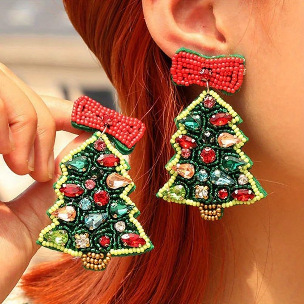 Christmas Nutcracker Earrings for Women - Cute Pink Handmade Beaded Dangle Holiday Jewelry Accessories Xmas Gifts - Image 7