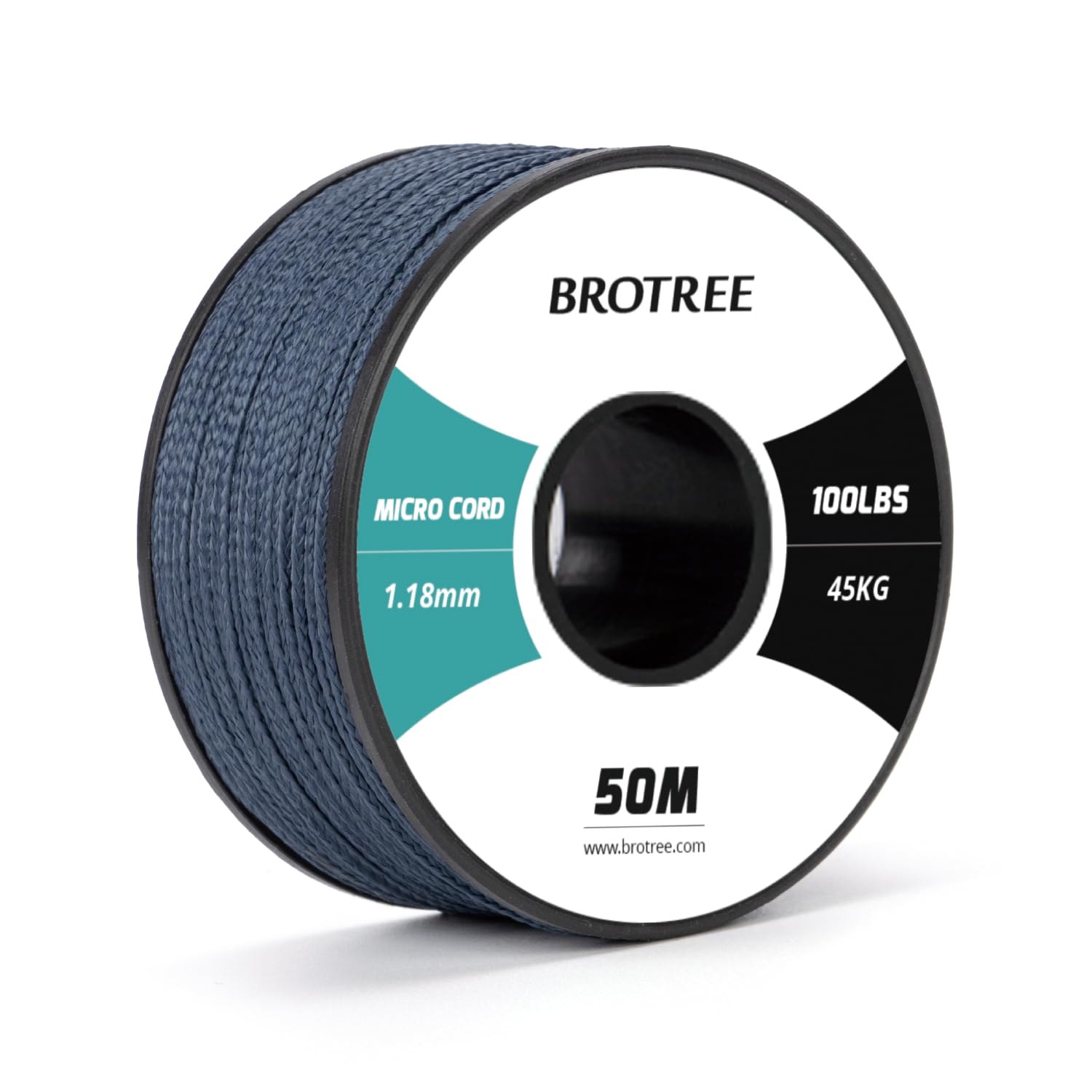 Brotree Micro Cord 1.18mm Paracord 50M Thin Braided Rope for Bracelet, Crafting and DIY - 45kg Breaking Load (Navy Blue)