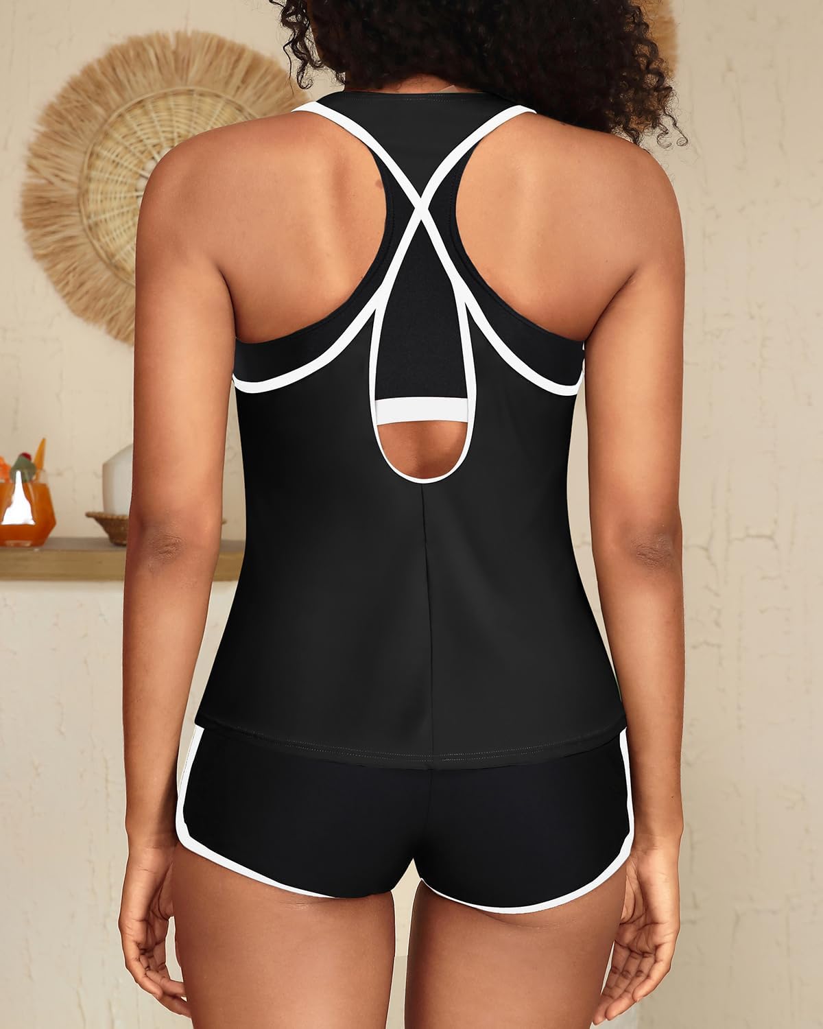 Yonique 3 Piece Athletic Tankini Swimsuits for Women with Shorts Swim Tank Tops with Sports Bra and Boyshorts Bathing Suits - Image 2
