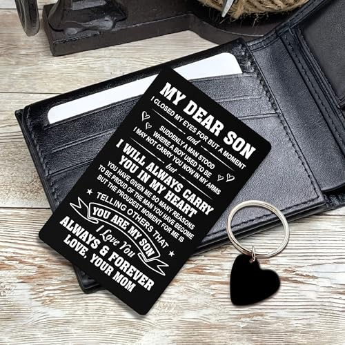 Hyturtle Son Wallet Card - Unique Birthday Gifts for Son - Engraved Wallet Card for Valentines Day, Christmas, Fathers Day2