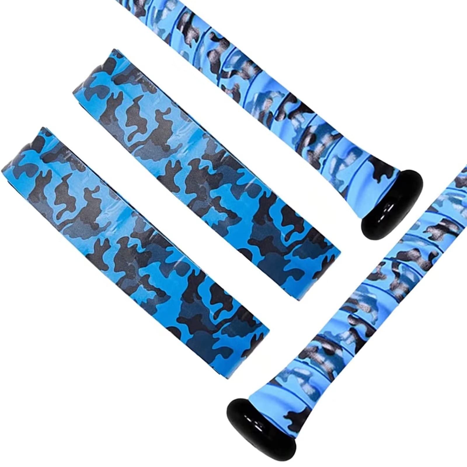 Empuñaduras de Bate de Béisbol 0,8 mm Cinta de Agarre de Camuflaje Azul para Béisbol Raqueta Tenis Bádminton