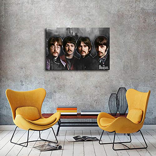 Poster sur toile The Beatles – Décoration murale moderne pour chambre de famille - Les Beatles, Paul McCartney, John Lennon, RIngo Starr, George Harrison Poster sur toile The Beatles - Décoration murale moderne pour chambre de famille – Image 5
