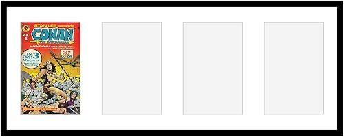 Miniatura 73 de Poster Palooza Marco de cómic con paspartú para 4 cómics de la era actual publicado después de 1985, marco de cómic negro para cómics de 6.875 x