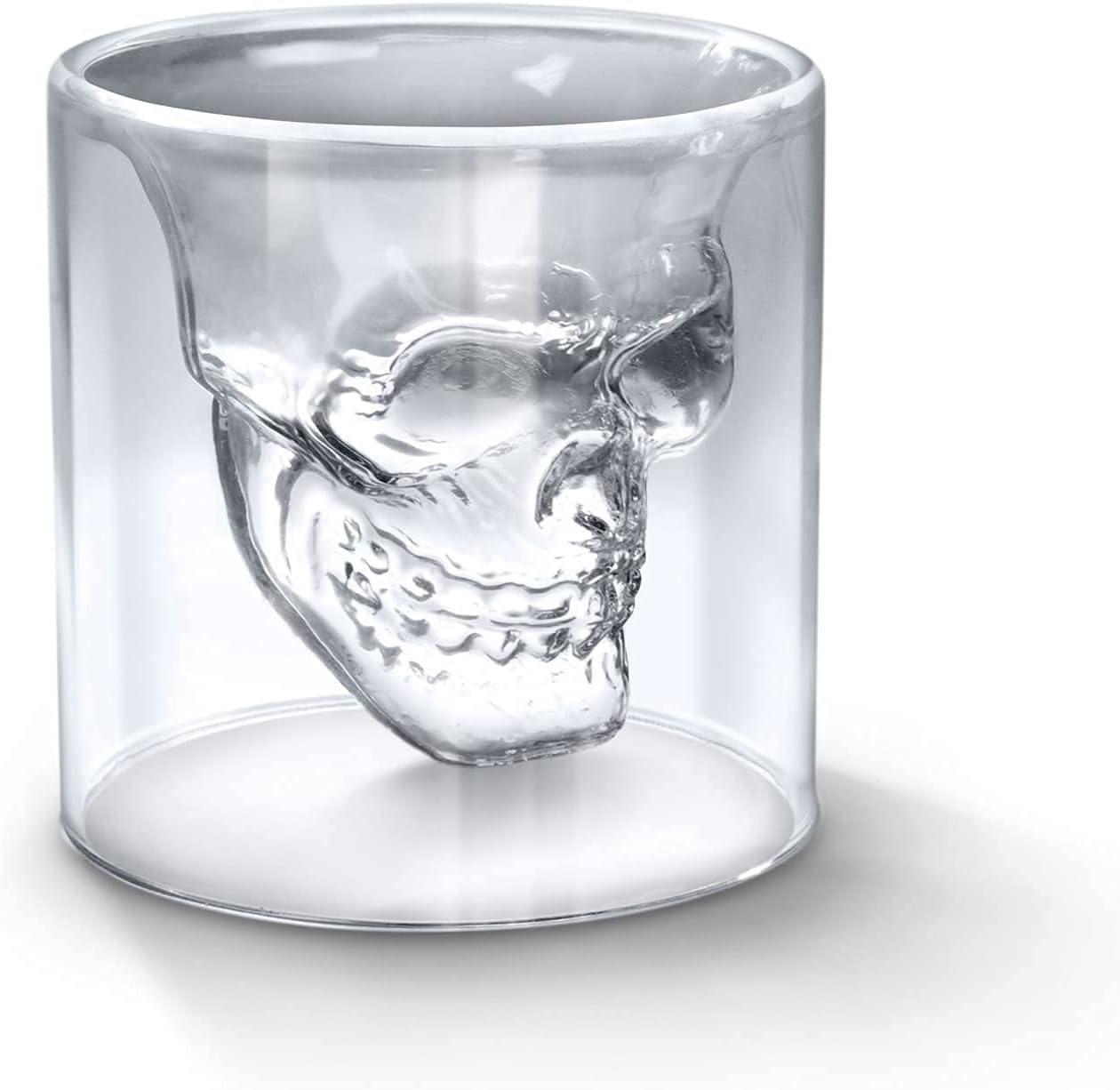 Xiuyer Skull Whiskey Glasses, 2 Pcs Halloween Skull Glasses Whiskey ...