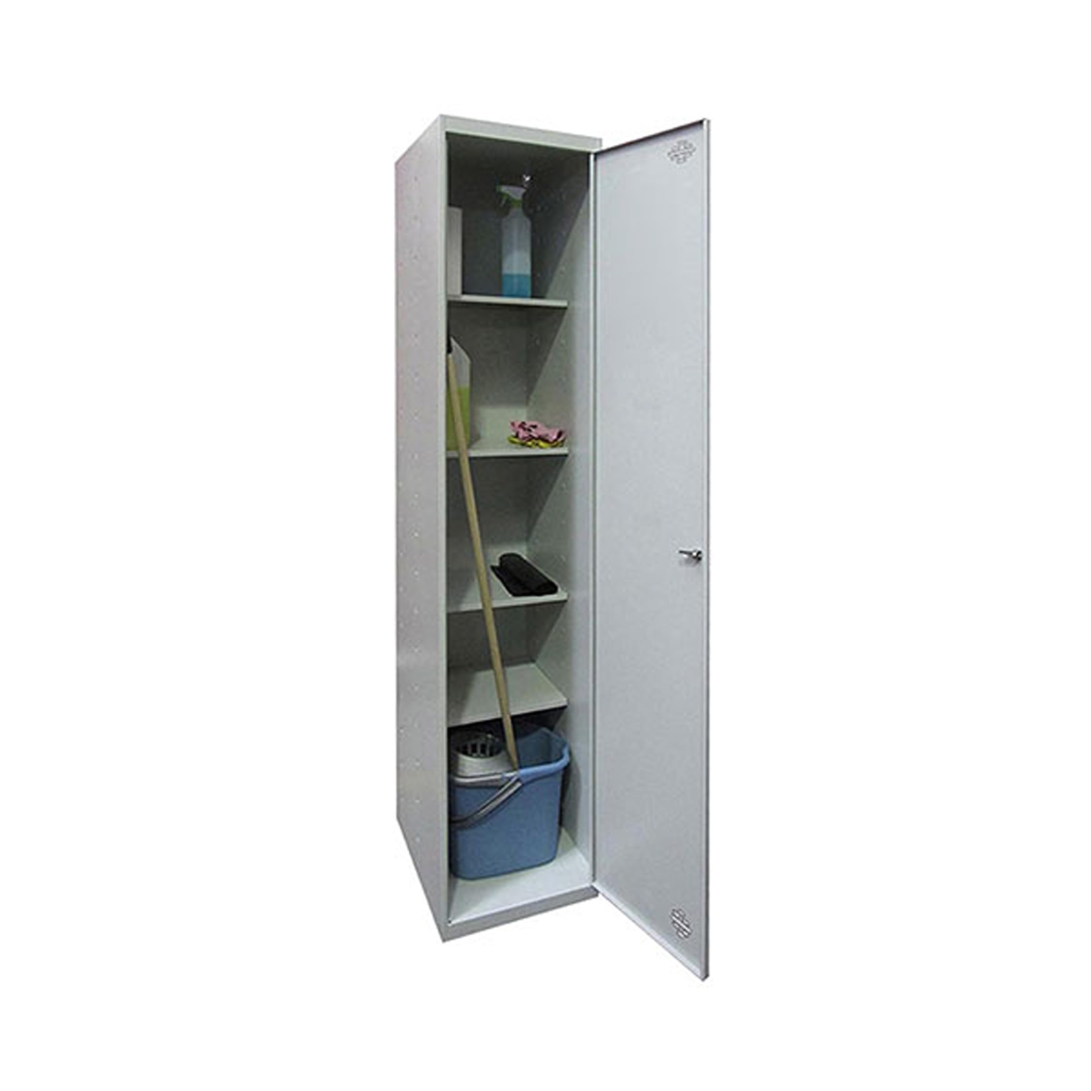 Simon Rack Armoire Métallique de Rangement 1800x400x400, 1 Porte, 4 Étagères, Charge 75 kg par Niveau, Gris - Simonlocker