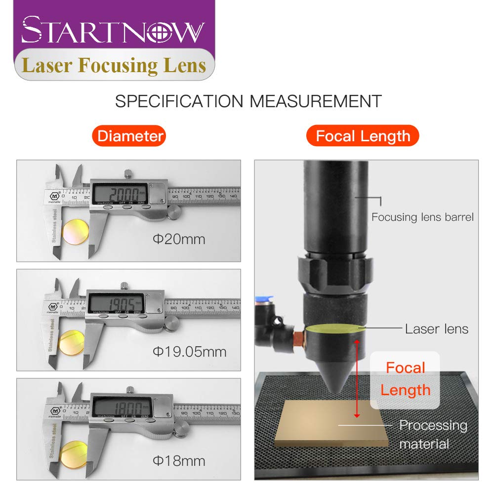 Startnow USA ZnSe CVD Laser Focus Lenses 20mm 19 18 15 12 F50.8