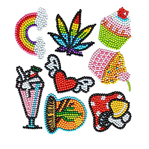 Upriver Kids Diamond Painting Kits,8PCS DIY 5D Diamond Painting Stickers Kits for Kids,Diamond Painting Stickers by Numbers Kits Arts,Full Drill Mosaic Sticker Painting for Children Craft.