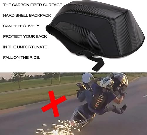 Miniatura 5 de Mochila impermeable para motocicleta, mochila de carcasa dura, casco de motocicleta de fibra de carbono, bolsa grande para hombres, viajes, camping,