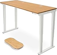 Vista 42 de Uplift - Escritorio eléctrico de pie con curva de bambú (60 x 30 pulgadas) V2 (negro) Escritorio de pie ajustable de 4 patas, teclado avanzado