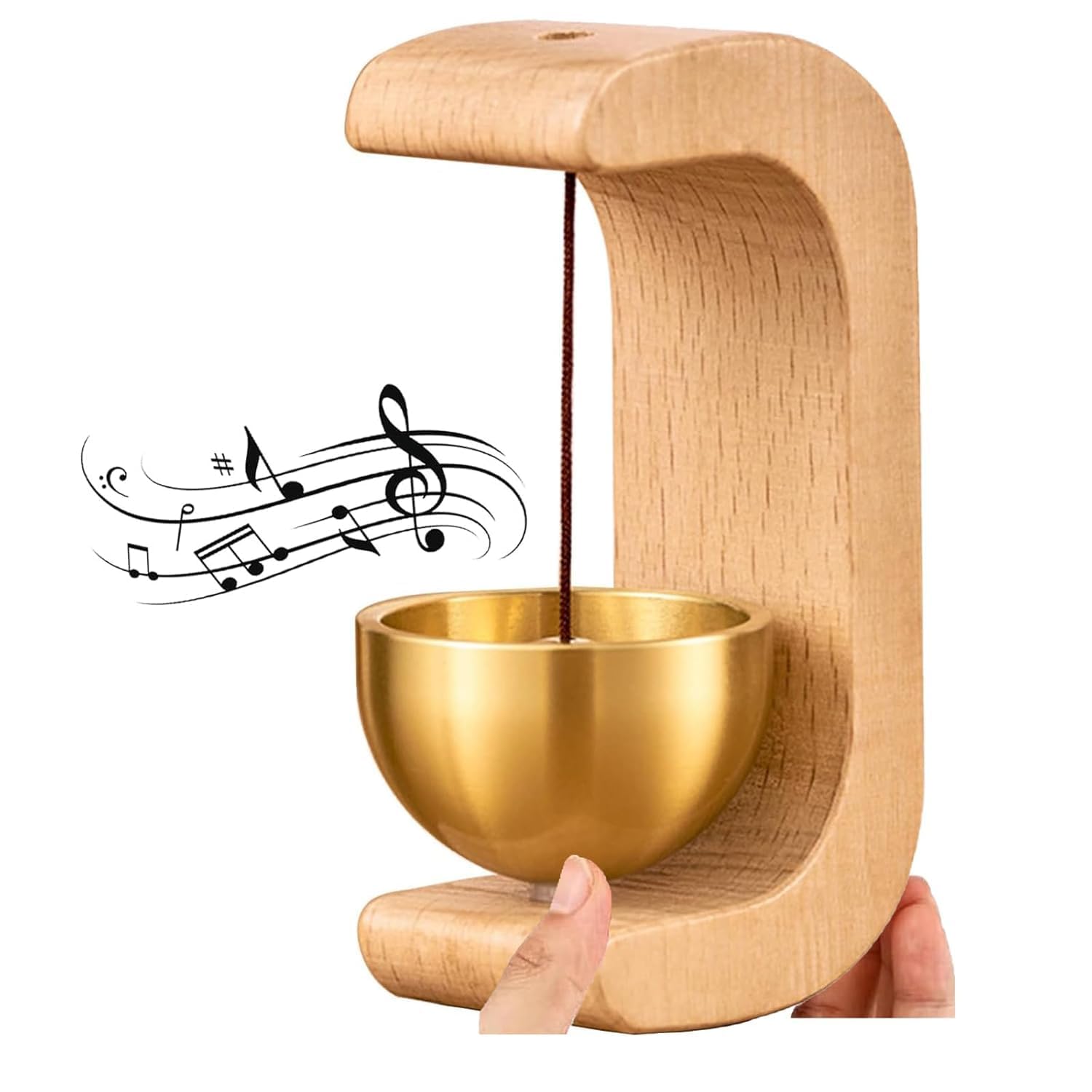 Wooden Door Bell with Brass Chime for Home Entrance | Magnetic Self-Adhesive Door Chime | Decorative Hanging Bell for Main Door, Office, Shop & Café-image-14