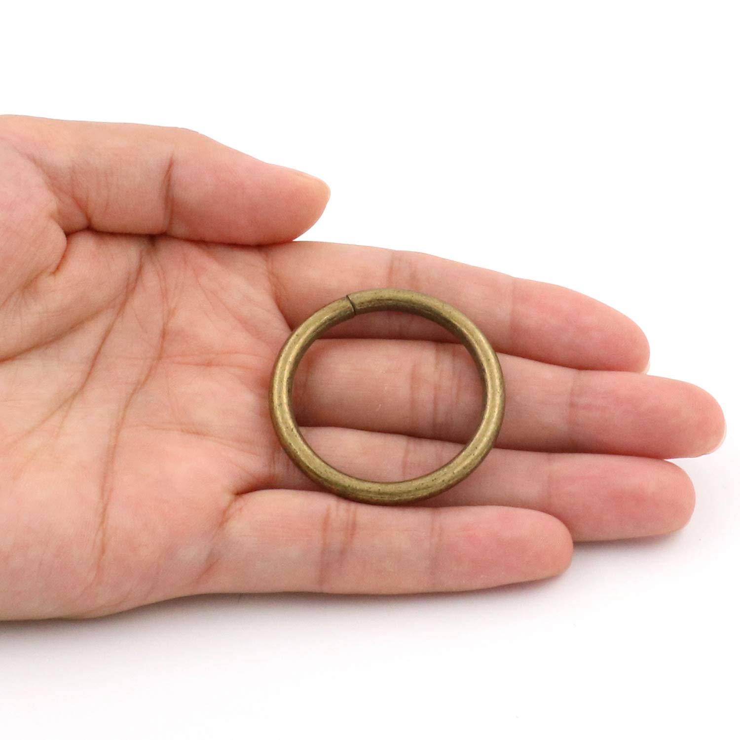 BIKICOCO 1-1/4'' Metal O-Ring Buckle Connector Round Loops Non Welded for Bags Webbing Purse and Belt Straps Bronze, Pack of 20 - Image 3