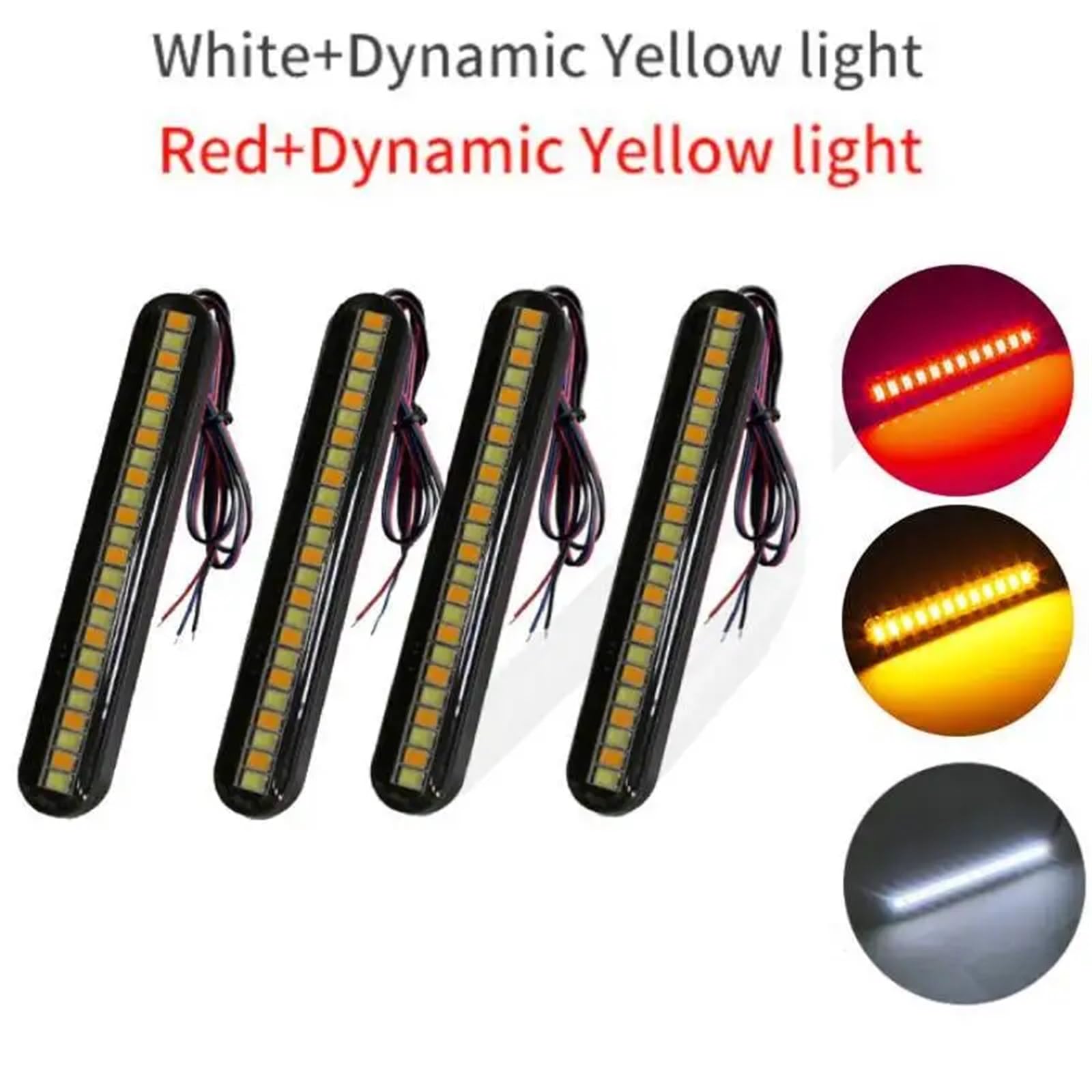 reflektor motocyklowy 24LED Motocyklowy kierunkowskaz LED Pasek świetlny Tablicy rejestracyjnej Tylne światło hamowania Stop Tylny kierunkowskaz DC 12V(2P Red and 2P White)