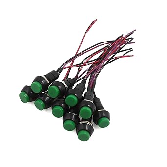 Generic 2-Wires Car Boat Locking Latching Dash OFF-ON Push Button Switch Green 10pcs