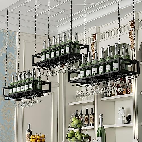 Casier à vin suspendu rétro et support de verre pour plafond - 3