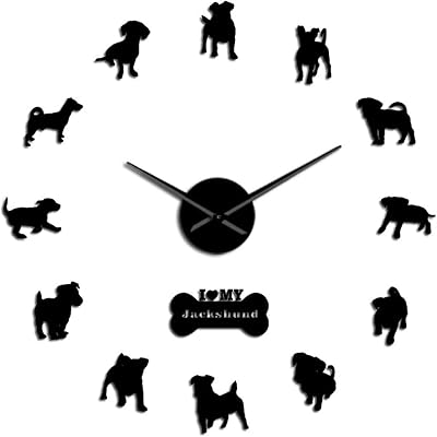 Amazon Co Jp 壁時計それは犬の髪ではないそれはサルキキラキラモダンアクリルシンプルなdiy壁時計サルーキ犬の品種ミュート壁時計犬の恋人の壁のステッカールーム家の装飾 ホーム キッチン
