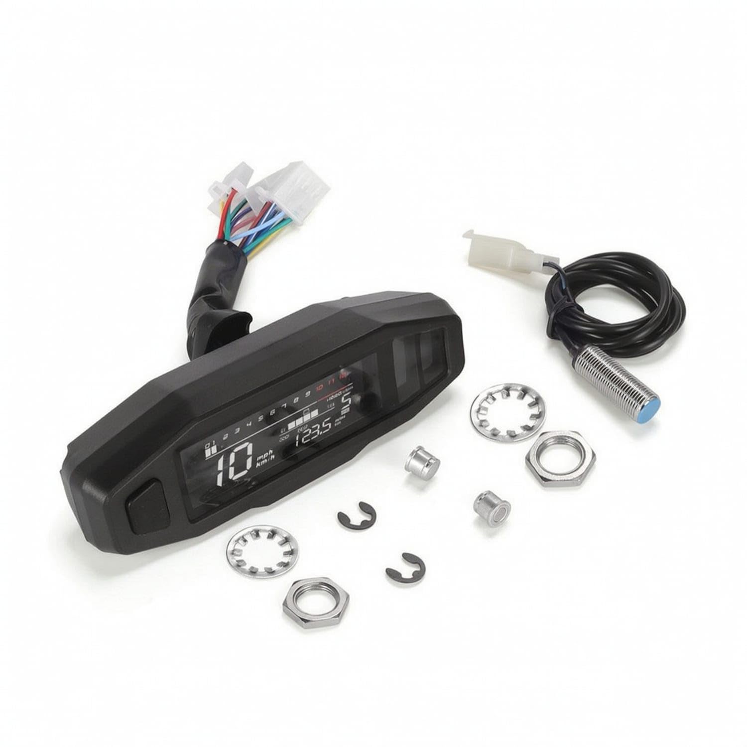Universal Motorcycle Instrument Cluster with Sensor 12V Motorcycle Speedometer with Speed Sensor Multi-Functional LCD Digital Odometer Multifunctional for Custom Builders-picture-19