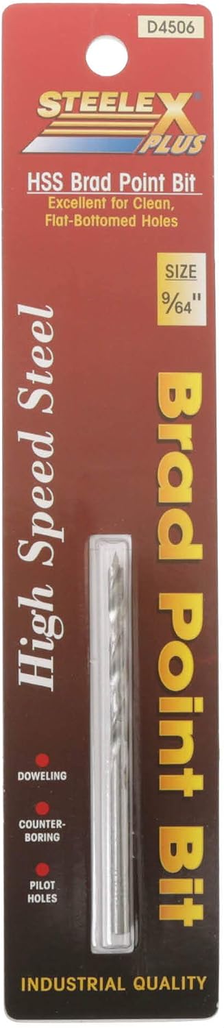 STEELEX PLUS D4506 HSS Brad Point Bit, 9/64"